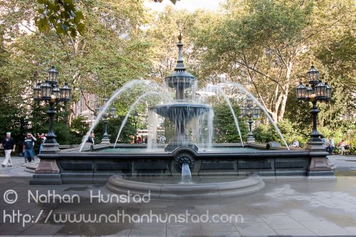 The fountain in City Hall Park